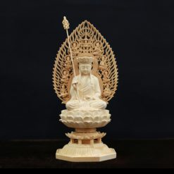 Bộ Tượng Ta Bà Tam Thánh Bằng Gỗ Bách, Cao 28cm (Cả Lá Đề) 7 Bo Tuong Ta Ba Tam Thanh Bang Go Bach Cao 28cm Ca La De 3