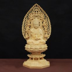 Bộ Tượng Ta Bà Tam Thánh Bằng Gỗ Bách, Cao 28cm (Cả Lá Đề) 3 Bo Tuong Ta Ba Tam Thanh Bang Go Bach Cao 28cm Ca La De 7