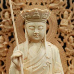 Bộ Tượng Ta Bà Tam Thánh Bằng Gỗ Bách, Cao 28cm (Cả Lá Đề) 2 Bo Tuong Ta Ba Tam Thanh Bang Go Bach Cao 28cm Ca La De 8