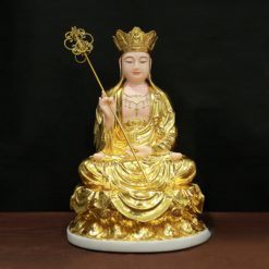 Bồ Tượng Ta Bà Tam Thánh Ngồi Đài Sen Bằng Bột Đá Dát Vàng 998, Cao 40cm 1 Bo Tuong Ta Ba Tam Thanh Ngoi Dai Sen Bang Bot Da Dat Vang 998 Cao 40cm 1