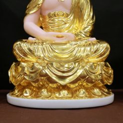 Bồ Tượng Ta Bà Tam Thánh Ngồi Đài Sen Bằng Bột Đá Dát Vàng 998, Cao 40cm 10 Bo Tuong Ta Ba Tam Thanh Ngoi Dai Sen Bang Bot Da Dat Vang 998 Cao 40cm 2