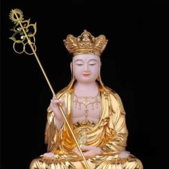 Bộ Tượng Ta Bà Tam Thánh Ngồi Đài Sen Bằng Bột Đá Hồng Mạ Vàng, Cao 40cm 11 Bo Tuong Ta Ba Tam Thanh Ngoi Dai Sen Bang Bot Da Hong Ma Vang Cao 40cm 4