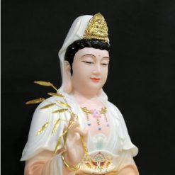 Bo Tuong Ta Ba Tam Thanh Ngoi Dai Sen Son Hoa Tiet Phu Quy Bang Bot Da Cao 40cm 1