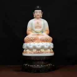 Bo Tuong Ta Ba Tam Thanh Ngoi Dai Sen Son Hoa Tiet Phu Quy Bang Bot Da Cao 40cm 10