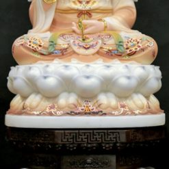 Bo Tuong Ta Ba Tam Thanh Ngoi Dai Sen Son Hoa Tiet Phu Quy Bang Bot Da Cao 40cm 2