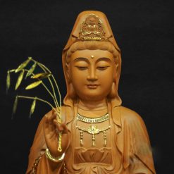 Bo Tuong Ta Ba Tam Thanh Ngoi De Sen Bang Go Huong Chuong Long Nao Cao 40cm 13 1