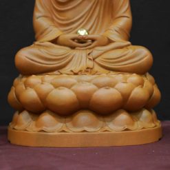 Bo Tuong Ta Ba Tam Thanh Ngoi De Sen Bang Go Huong Chuong Long Nao Cao 40cm 14