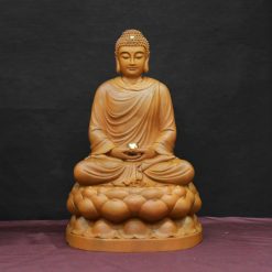 Bo Tuong Ta Ba Tam Thanh Ngoi De Sen Bang Go Huong Chuong Long Nao Cao 40cm 16