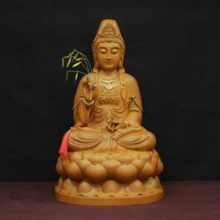 Bo Tuong Ta Ba Tam Thanh Ngoi De Sen Bang Go Huong Chuong Long Nao Cao 40cm 2