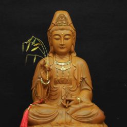 Bo Tuong Ta Ba Tam Thanh Ngoi De Sen Bang Go Huong Chuong Long Nao Cao 40cm 3