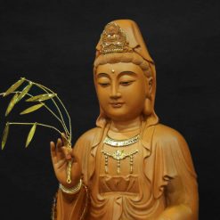 Bo Tuong Ta Ba Tam Thanh Ngoi De Sen Bang Go Huong Chuong Long Nao Cao 40cm 4