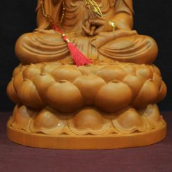 Bo Tuong Ta Ba Tam Thanh Ngoi De Sen Bang Go Huong Chuong Long Nao Cao 40cm 7