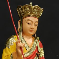 Bo Tuong Ta Ba Tam Thanh Ngoi Mau Vang Ao Do Bang Composite Cao 30cm 1