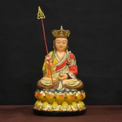 Bo Tuong Ta Ba Tam Thanh Ngoi Mau Vang Ao Do Bang Composite Cao 30cm 15