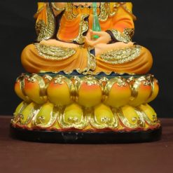 Bo Tuong Ta Ba Tam Thanh Ngoi Mau Vang Ao Do Bang Composite Cao 30cm 16