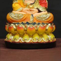 Bo Tuong Ta Ba Tam Thanh Ngoi Mau Vang Ao Do Bang Composite Cao 30cm 5