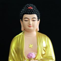 Bộ Tượng Tây Phương Tam Thánh Đứng Sơn Vàng, Đài Sen Đế Bát Giác, Chất Liệu Composite, Cao 80cm 2 Bo Tuong Tay Phuong Tam Thanh Dung Dai Sen De Bat Giac Chat Lieu Composite Cao 80cm 1