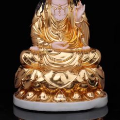 Bộ Tượng Tây Phương Tam Thánh Ngồi, Bột Đá Hồng Mạ Vàng, Cao 40cm, 48cm, 66cm 2 Bo Tuong Tay Phuong Tam Thanh Ngoi Bot Da Hong Ma Vang Cao 40cm 48cm 66cm 11