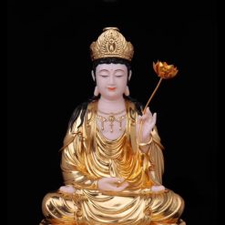 Bộ Tượng Tây Phương Tam Thánh Ngồi, Bột Đá Hồng Mạ Vàng, Cao 40cm, 48cm, 66cm 11 Bo Tuong Tay Phuong Tam Thanh Ngoi Bot Da Hong Ma Vang Cao 40cm 48cm 66cm 2