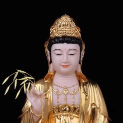 Bộ Tượng Tây Phương Tam Thánh Ngồi, Bột Đá Hồng Mạ Vàng, Cao 40cm, 48cm, 66cm 7 Bo Tuong Tay Phuong Tam Thanh Ngoi Bot Da Hong Ma Vang Cao 40cm 48cm 66cm 6