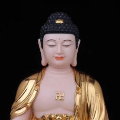 Bộ Tượng Tây Phương Tam Thánh Ngồi, Bột Đá Hồng Mạ Vàng, Cao 40cm, 48cm, 66cm 4 Bo Tuong Tay Phuong Tam Thanh Ngoi Bot Da Hong Ma Vang Cao 40cm 48cm 66cm 9