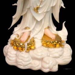 Bộ Tượng Tây Phương Tam Thánh Non Nước Đứng, Chất Liệu Bột Đá Trắng Viền Vàng, Nhiều Kích Cỡ: 48cm, 66cm, 91.5cm 16 Bo Tuong Tay Phuong Tam Thanh Non Nuoc Dung Chat Lieu Bot Da Trang Vien Vang Nhieu Kich Co 48cm 11