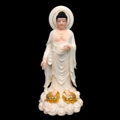 Bộ Tượng Tây Phương Tam Thánh Non Nước Đứng, Chất Liệu Bột Đá Trắng Viền Vàng, Nhiều Kích Cỡ: 48cm, 66cm, 91.5cm 13 Bo Tuong Tay Phuong Tam Thanh Non Nuoc Dung Chat Lieu Bot Da Trang Vien Vang Nhieu Kich Co 48cm 14