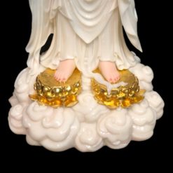 Bộ Tượng Tây Phương Tam Thánh Non Nước Đứng, Chất Liệu Bột Đá Trắng Viền Vàng, Nhiều Kích Cỡ: 48cm, 66cm, 91.5cm 12 Bo Tuong Tay Phuong Tam Thanh Non Nuoc Dung Chat Lieu Bot Da Trang Vien Vang Nhieu Kich Co 48cm 15