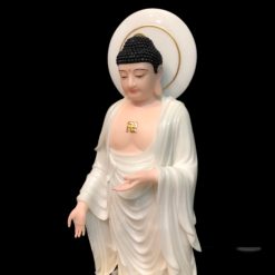 Bộ Tượng Tây Phương Tam Thánh Non Nước Đứng, Chất Liệu Bột Đá Trắng Viền Vàng, Nhiều Kích Cỡ: 48cm, 66cm, 91.5cm 9 Bo Tuong Tay Phuong Tam Thanh Non Nuoc Dung Chat Lieu Bot Da Trang Vien Vang Nhieu Kich Co 48cm 18