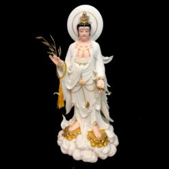 Bộ Tượng Tây Phương Tam Thánh Non Nước Đứng, Chất Liệu Bột Đá Trắng Viền Vàng, Nhiều Kích Cỡ: 48cm, 66cm, 91.5cm 7 Bo Tuong Tay Phuong Tam Thanh Non Nuoc Dung Chat Lieu Bot Da Trang Vien Vang Nhieu Kich Co 48cm 20