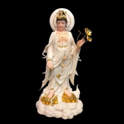 Bộ Tượng Tây Phương Tam Thánh Non Nước Đứng, Chất Liệu Bột Đá Trắng Viền Vàng, Nhiều Kích Cỡ: 48cm, 66cm, 91.5cm 1 Bo Tuong Tay Phuong Tam Thanh Non Nuoc Dung Chat Lieu Bot Da Trang Vien Vang Nhieu Kich Co 48cm 6