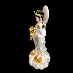 Bộ Tượng Tây Phương Tam Thánh Non Nước Đứng, Chất Liệu Bột Đá Trắng Viền Vàng, Nhiều Kích Cỡ: 48cm, 66cm, 91.5cm 20 Bo Tuong Tay Phuong Tam Thanh Non Nuoc Dung Chat Lieu Bot Da Trang Vien Vang Nhieu Kich Co 48cm 7