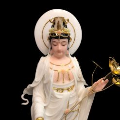 Bộ Tượng Tây Phương Tam Thánh Non Nước Đứng, Chất Liệu Bột Đá Trắng Viền Vàng, Nhiều Kích Cỡ: 48cm, 66cm, 91.5cm 19 Bo Tuong Tay Phuong Tam Thanh Non Nuoc Dung Chat Lieu Bot Da Trang Vien Vang Nhieu Kich Co 48cm 8