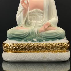 Bo Tuong That Phat Duoc Su Bang Bot Da Son Mau Vien Vang Cao 48cm 1