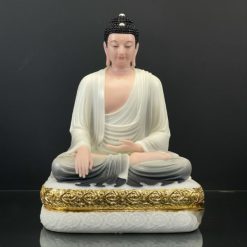 Bo Tuong That Phat Duoc Su Bang Bot Da Son Mau Vien Vang Cao 48cm 12