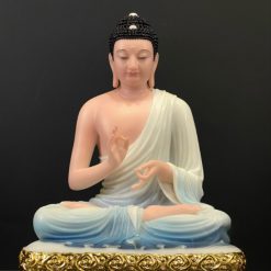 Bo Tuong That Phat Duoc Su Bang Bot Da Son Mau Vien Vang Cao 48cm 13