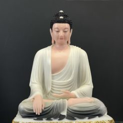 Bo Tuong That Phat Duoc Su Bang Bot Da Son Mau Vien Vang Cao 48cm 15