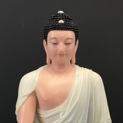 Bo Tuong That Phat Duoc Su Bang Bot Da Son Mau Vien Vang Cao 48cm 19