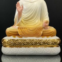 Bo Tuong That Phat Duoc Su Bang Bot Da Son Mau Vien Vang Cao 48cm 2