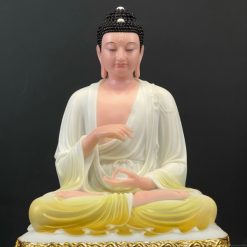 Bo Tuong That Phat Duoc Su Bang Bot Da Son Mau Vien Vang Cao 48cm 23