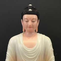 Bo Tuong That Phat Duoc Su Bang Bot Da Son Mau Vien Vang Cao 48cm 25