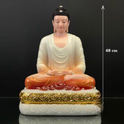 Bo Tuong That Phat Duoc Su Bang Bot Da Son Mau Vien Vang Cao 48cm 26