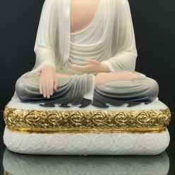 Bo Tuong That Phat Duoc Su Bang Bot Da Son Mau Vien Vang Cao 48cm 3