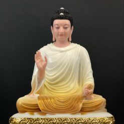 Bo Tuong That Phat Duoc Su Bang Bot Da Son Mau Vien Vang Cao 48cm 5