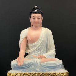 Bo Tuong That Phat Duoc Su Bang Bot Da Son Mau Vien Vang Cao 48cm 7