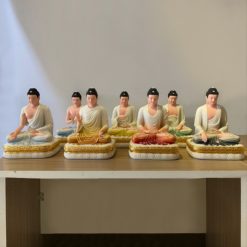 Bo Tuong That Phat Duoc Su Bang Bot Da Son Mau Vien Vang Cao 48cm 9