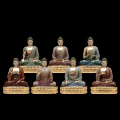 Bộ Tượng Thất Phật Như Lai Bằng Đồng Men Ấn Cổ, Cao 48cm 7 Bo Tuong That Phat Nhu Lai Bang Dong Men An Co Cao 48cm 18