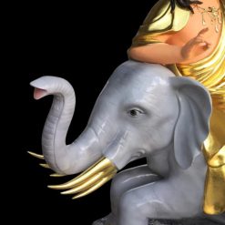 Bo Tuong Van Thu – Pho Hien Bo Tat Cuoi Linh Thu Chat Lieu Composite Dat Vang Cao 155cm 6