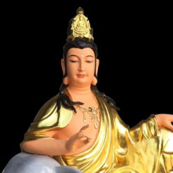 Bo Tuong Van Thu – Pho Hien Bo Tat Cuoi Linh Thu Chat Lieu Composite Dat Vang Cao 155cm 9