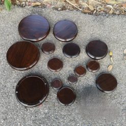 Đế Gỗ Mun Tròn Cao Cấp Loại Thấp, Đường Từ 5cm Đến 25cm